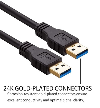 USB to USB Cable Male to Male 20 ft, Long USB 3.0 Cable A to A for Data Transfer Hard Drive Enclosures, Printer, Modem, Cameras