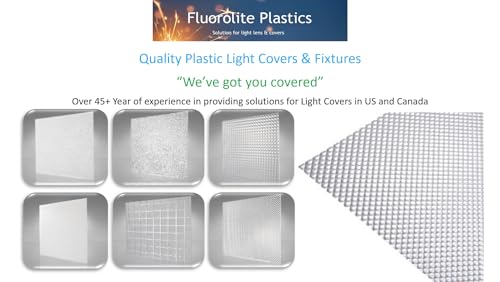 Fluorolite Plastics Clear Acrylic Prismatic Fluorescent and LED lighting Panels 5 Pack 23.75"x47.75" | 0.100" Thick Fluorescent Light Covers for Ceiling Lights, Classroom light covers for Drop Ceiling - size: 23.75" x 47.75"