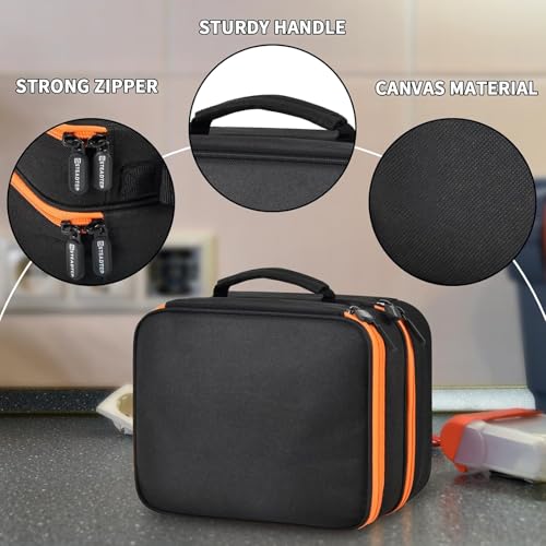 Electrical Tester Case Bag for Klein Tools ET310/RT250 | Nylon, Mesh, Adjustable Strap, Cotton Padding & Soft Lining, Organized Storage, Secure Foldable Lid & Sturdy Zipper - Black - color: Black