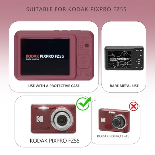 Case for Kodak PIXPRO FZ55 Case, Soft Silicone for Kodak PIXPRO FZ55 - Anti-Scratch Slim Fit Lightweight Protective - Red - color: Red