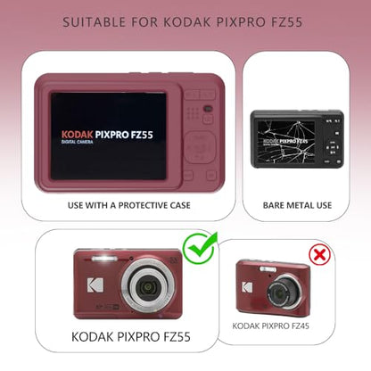 Case for Kodak PIXPRO FZ55 Case, Soft Silicone for Kodak PIXPRO FZ55 - Anti-Scratch Slim Fit Lightweight Protective - Red - color: Red