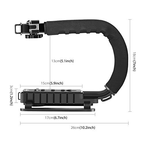 PULUZ Video Action Handheld Stabilizer, U/C Shape Video Action Stabilizing Handle Grip with Cold-Shoe Mount for All Camera Action Camera Camcorder and Smartphones - style: stabilizer kits