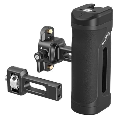 SmallRig NATO Clamp Mini Side Handle with NATO Rail & 1/4''-20 Locating Screw, Ergonomic Camera Side Handle for Left and Right Hand, 30mm/1.2in Up and Down Adjustable, Max. 10kg Payload - style: NATO + 1/4''-20 Locating Screw