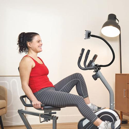 Mippko Magnetic Gooseneck Phone Holder for Treadmill/Spin Bike/Mic Stand/Music Stand,19.7" Long Gooseneck Arm Super Crab Clamp iPhone Mount,Compatible with iPhone 12/13/14/15/16/17 Android Cellphone