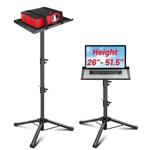CAHAYA Projector Stand Tripod Adjustable - Stable for Tablets Phones Book Height 26" to 51.5" Multifunctional Laptop DJ Rack Stand Portable for Outdoor Movies CPS0331 - style: Tripod Projector Stand