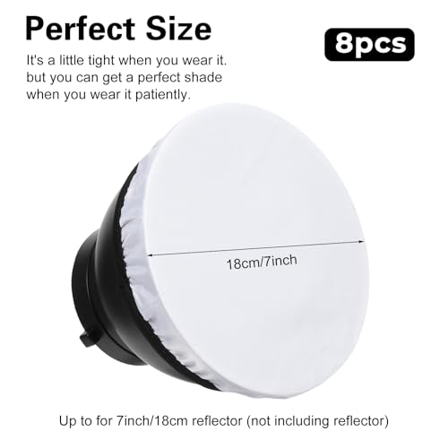 7"/18cm Light Diffuser,Soft Diffuser Lamp Cover White Lamp Shade Diffusers,Great for Studio Strobe Reflectors, Video Shooting (8Pcs) - size: 8Pcs