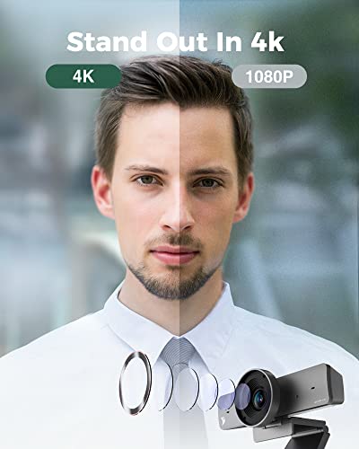 WYRESTORM 4K AI Tracking Conference Webcam, Auto Framing & Presenter Tracking, 120° Wide Angle, Dual Noise Cancelling Mics, Privacy Cover, USB Plug & Play, Zoom Certified for Teams Meeting Rooms - size: 210