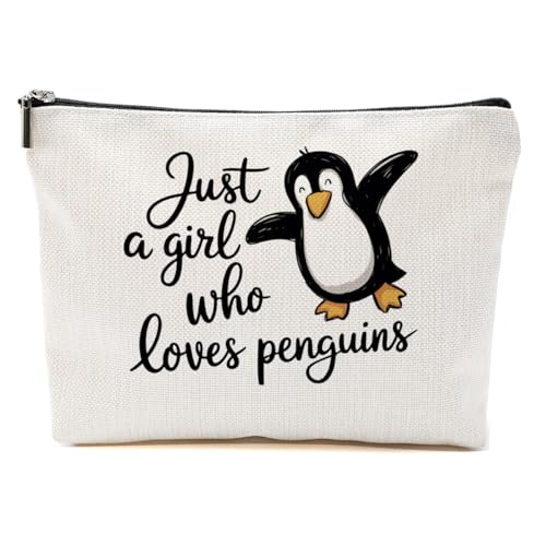 Cute Penguin Makeup Bag for Women, Portable Cosmetic Bag Travel Organizer, Adorable Makeup Pouch Toiletry Accessories, Penguin Lover Gifts for Women Friends, Birthday Christmas Gift - color: Multicolor 1418