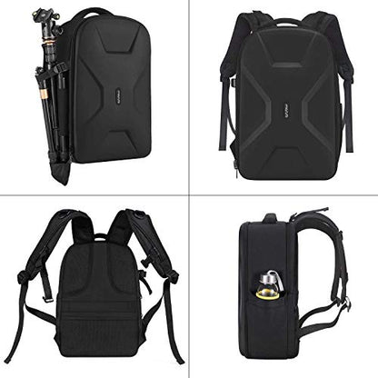 MOSISO Camera Backpack,DSLR/SLR/Mirrorless Photography Camera Bag Full Open Waterproof Hardshell Bag with Insert&Tripod Holder&Laptop Compartment Compatible with Canon/Nikon/Sony, Black - color: Black