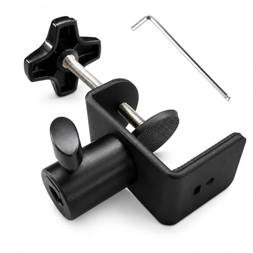 Microphone Boom Arm Desk C-Clamp, 2-Way Mount Universal 12mm Desk Mount Clamp, Heavy-Duty No-Drill Mic Stand Clamp, Fits Up to 2.17"/55mm Thick Desks for Mic, Lamp, Phone/Tablet - size: XZ007