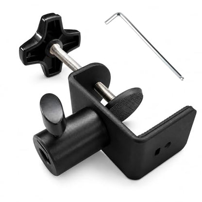 Microphone Boom Arm Desk C-Clamp, 2-Way Mount Universal 12mm Desk Mount Clamp, Heavy-Duty No-Drill Mic Stand Clamp, Fits Up to 2.17"/55mm Thick Desks for Mic, Lamp, Phone/Tablet - size: XZ007