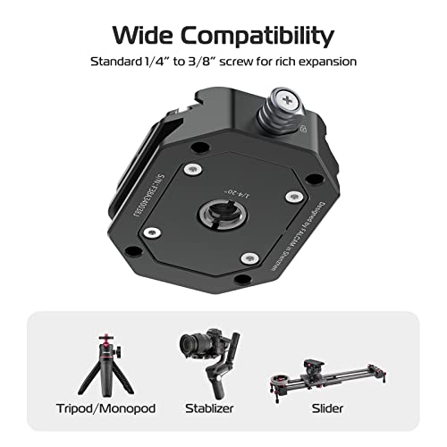 ULANZI F38 Quick Release Plate Base With 1/4" 3/8" Screw Thread, FALCAM F38 Quick Release System QR Camera Tripod Adapter (Only Base, Top Plate NOT Included)