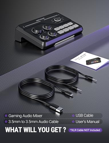 Fifine Gaming Mixer for Voice Chat and Streaming- 7.1ch Surround Sound Headphone Amp-XLR Preamp-USB Plug & Play-Voice Changer-RGB-Volume Control-3 EQ Modes Ampligame SC8