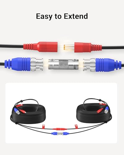 Anlapus 100ft All-in-One BNC Video & Power Cable, 4K HD Extension Cord for CCTV Security Camera DVR Analog System – Includes BNC Connector + RCA Adapter - size: 100ft Cable-4K