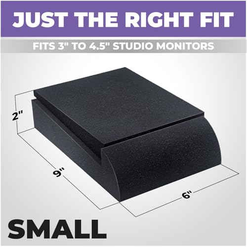 Liquid Stands Studio Monitor Sound Isolation Pads for Speakers 3"-4.5" High-Density Speaker Foam Pads That Prevents Vibrations Angled Speaker Riser - Acoustic Speaker Isolation Pad for Floor, Desktop - size: Small