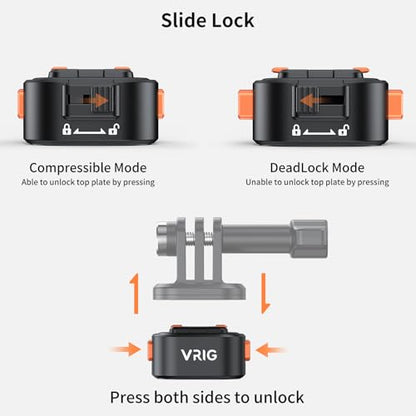 VRIG Camera Tripod Quick Release Plate Universal Mount Magnetic Base Adapter with 1/4 Screw Hole, Suitable for Claw Mini Series (1/4 Base) - size: 1/4 base