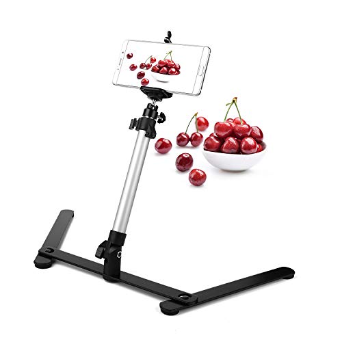 ChromLives Photo Copy Stand Pico Projector Stand with Phone Clamp Overhead Phone Mount Smartphone Compatible Tripod - color: Pic Projector