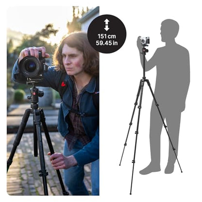 Manfrotto Befree Advanced AS, Camera Tripod, Lever Lock,Compatible with Arca-Swiss, Portable and Compact, Aluminum, Travel Tripod Kit, Ball Head, for DSLR, Mirrorless, Camera Accessories - style: Befree Adv Arca-Swiss Lever Alu
