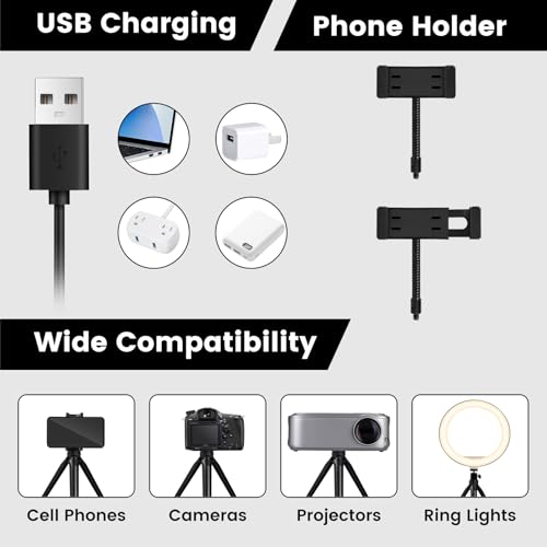 Selfie Ring Light 12" with Tripod Stand and Phone Holder, LED Ring Light for Desk with 3 Light Modes & 11 Brightness Level for Selfie, YouTube, Makeup, Live Streaming, TIKTOK - size: 12-inch