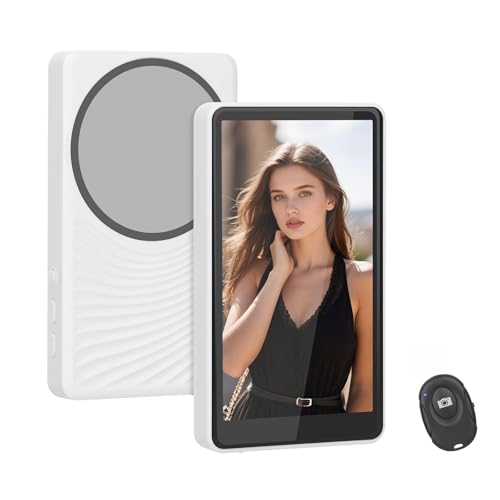 Phone Vlog Selfie Monitor Screen – 4K Zero-Lag, Compatible with iPhone/Android | 4K 30fps Recording Support(White) - color: White