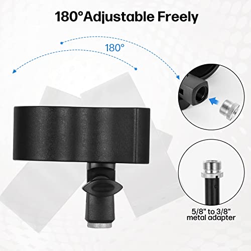 BILIONE Large Microphone Clip for Mics with Outer Diameter 1.26" to 2.3" | Adjustable Mic Holder, Premium ABS, Inside sponge to protect microphones, With 5/8" Male to 3/8" Female Screw Adapter - color: black, size: 4 Pack