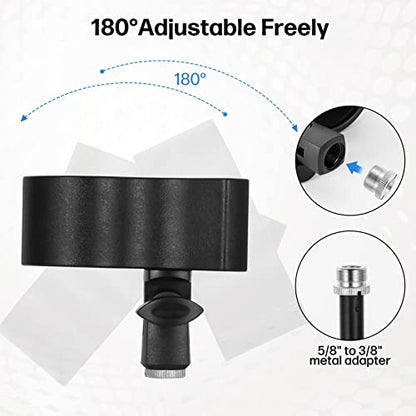 BILIONE Large Microphone Clip for Mics with Outer Diameter 1.26" to 2.3" | Adjustable Mic Holder, Premium ABS, Inside sponge to protect microphones, With 5/8" Male to 3/8" Female Screw Adapter - color: black, size: 4 Pack
