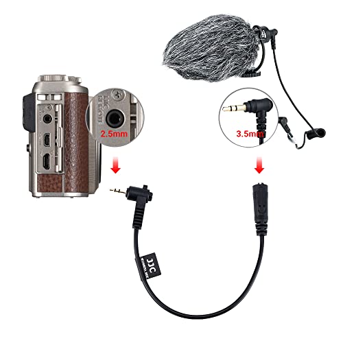 JJC 3.5mm Female to 2.5mm Male Microphone Audio Cable Mic Adapter for Fuji Fujifilm X-T30 II X-T30 X-T20 X-T10 X100VI X100V X100F X100T X-T100 X-PRO3 X-PRO2 X-T1 X-E3 X-E2S X-E2 X-E1 and XF10 Camera - size: 3.5mm Female to 2.5mm Male