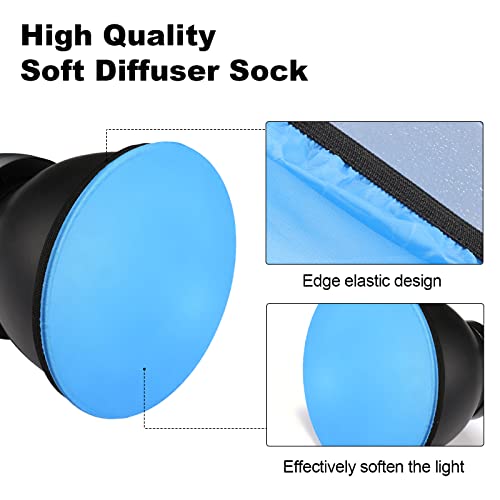 Soonpho 7" 180mm Soft Diffuser Sock for Photography Studio Strobe Reflector Standard Reflector(White/Red/Blue/Yellow/Green/Brown)