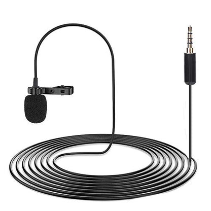 Lavalier Microphone, Professional Grade Omnidirectional Lapel Mic with Easy Clip on System for Recording Interview/Video Conference/Podcast/Voice Dictation/Phone