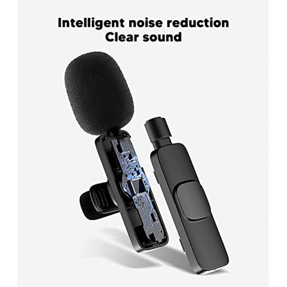 Cuifati Wireless Lavalier Microphone, Intelligent Noise Reduction with Clear Sound Quality, Strong Anti Interference, Lapel Clip Mic for Mobile Phones, Computers, Tablets (1)