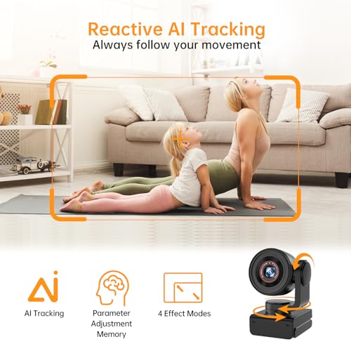 MT-VIKI 4K AI PTZ Webcam, Auto Tracking Gesture Control Camera, 1080P 60fps, 92° Wide Angle, 330° Pan 180° Tilt, TOF 0.2s Fast Focus, Dual Mic, USB-C for Streaming Meeting Online Class