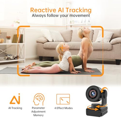 MT-VIKI 4K AI PTZ Webcam, Auto Tracking Gesture Control Camera, 1080P 60fps, 92° Wide Angle, 330° Pan 180° Tilt, TOF 0.2s Fast Focus, Dual Mic, USB-C for Streaming Meeting Online Class