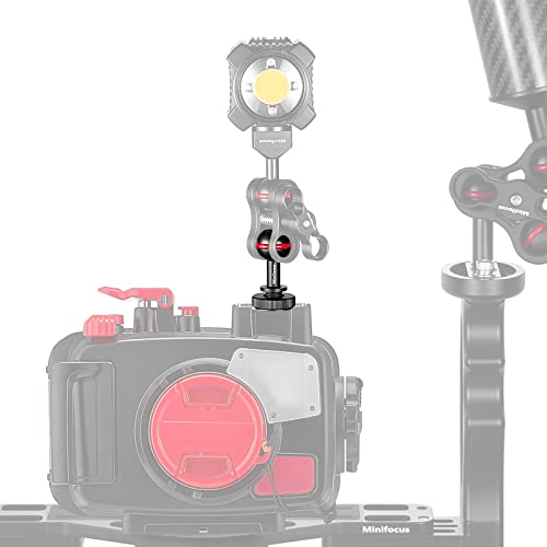 MINIFOCUS 1" Ball Head Cold Shoe Base Adapter, Universal Ball Joint Bracket with Cold Shoe Base Adapter for Diving Light Underwater Camera Waterproof Housings Case Video/Flash/Strobe Hot Shoes - color: Cold Shoe
