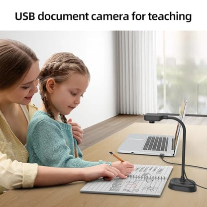 Document Camera for Teachers and Classroom, Gawervan USB Webcam/Doc Camera Built-in Mic— Mac OS, Windows, Chromebook Compatible for Live Demo, Web Conferencing, Distance Learning, Remote Teaching - color: Black