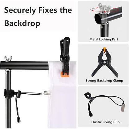 Photo Backdrop Stand, 10x9ft(WxH) Adjustable Photography Backdrop Stand, Aluminum Alloy Studio Photo Background Stand Support System for Party, Wedding, Photography, Advertising Display - size: 10x9ft(WxH)
