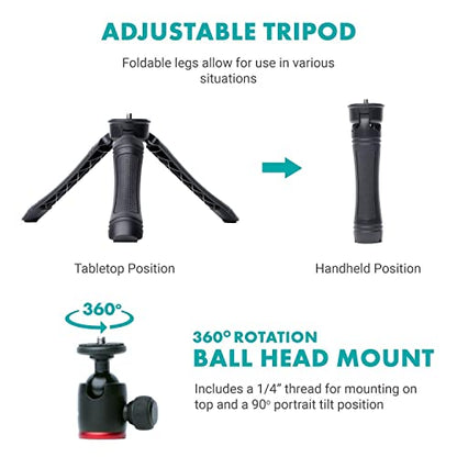 Movo iVlogger- iPhone Android USB Type-C Compatible Vlogging Kit Smartphone Video Kit Accessories: Phone Tripod, Phone Mount, LED Light and Cellphone Shotgun Microphone for YouTube, Vlog