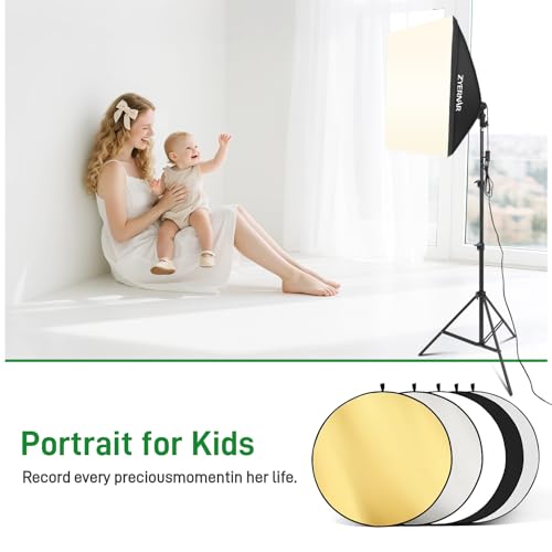 Photography Lighting kit with Backdrops, 8.5x10ft Backdrop Stands, Zyernar LED Bulbs Umbrella Softbox Continuous Lighting, Photo Studio Equipment for Video Shoot