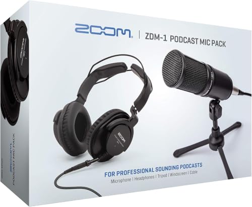 Zoom ZDM-1 Podcast Mic Pack Includes Dynamic Microphone, Headphones, Tripod, Windscreen, and XLR Cable (Pack of 10) - size: (Pack of 10)