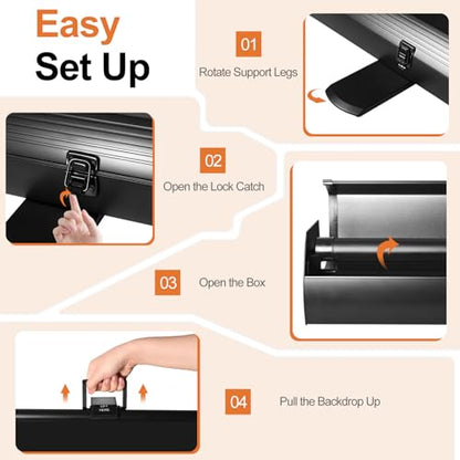 Black Backdrop Screen, Collapsible Retractable Chroma Key Photo Background | 74 x 76in Portable Chromakey Panel, Wrinkle Resistant, Pull Up, Photographic Studio, Video Conference, Live Game, Streaming - color: Black, size: 74 x 76in