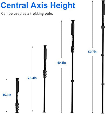 Camera Tripod 69 Inch, Patented 3-Way Swivel Portable Phone Tripod Professional Aluminum Alloy Travel Phone Camera Stand Monopod for Canon Nikon GoPro DSLR, DV Video Camcorder, Smartphone Black - size: 69 inch