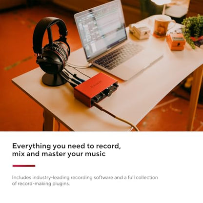 Focusrite Scarlett Solo 4th Gen USB Audio Interface, for the Guitarist, Vocalist, or Producer — High-Fidelity, Studio Quality Recording, and All the Software You Need to Record - style: Scarlett Solo