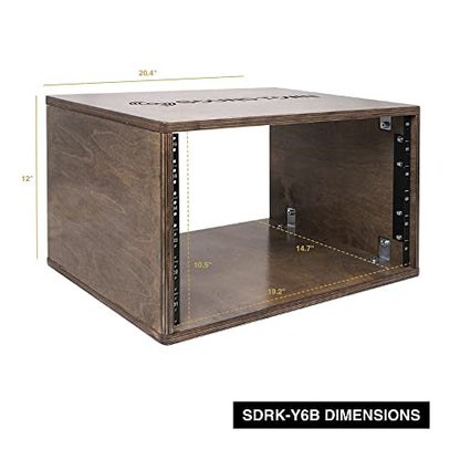 Sound Town DIY 6U Studio Rack with Solid Baltic Birch Plywood, Weathered Brown (SDRK-Y6B) - color: Weathered Brown, size: 6U