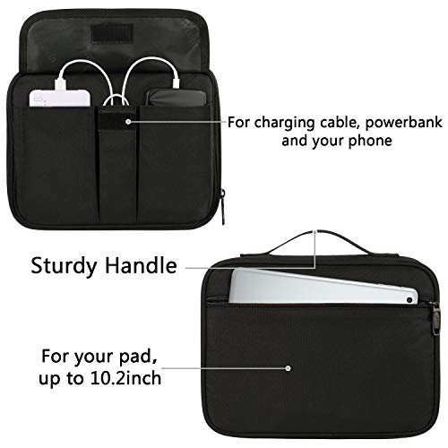 MATEIN Electronics Organizer, Waterproof Travel Electronic Case, Portable Double Layer Cable Storage Bag for Camera Accessories, Cord, Charger, Power Bank, Flash Drive, Phone, SD Card, Black