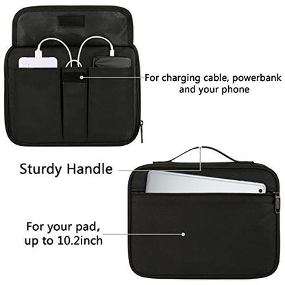 MATEIN Electronics Organizer, Waterproof Travel Electronic Case, Portable Double Layer Cable Storage Bag for Camera Accessories, Cord, Charger, Power Bank, Flash Drive, Phone, SD Card, Black