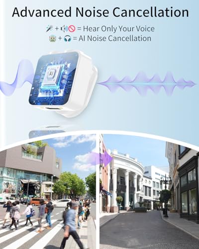 Wireless Microphone for iPhone Mini Lav Mic with Smart Noise Reduction, Reverb Effect, 30H Battery Life, Suitable for Podcast, Vlogging, Streaming - Ideal for Content Creators and Streamers - size: White Mic for iOS/Android
