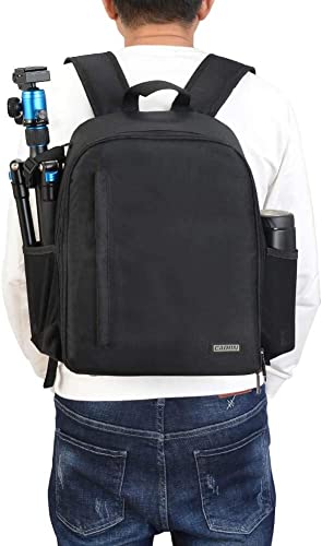 CADeN Camera Backpack Bag Professional for DSLR/SLR Mirrorless Camera Waterproof, Camera Case Compatible for Sony Canon Nikon - color: Black, style: 2.0 Small