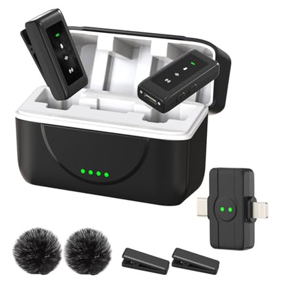 PANAMALAR Wireless Lavalier Microphone Clip-on Lapel Microphone Wireless Mini USB Microphone, V9