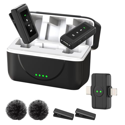 PANAMALAR Wireless Lavalier Microphone Clip-on Lapel Microphone Wireless Mini USB Microphone, V9