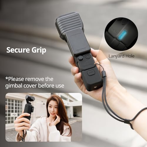 SMALLRIG Protective Cover Case Kit for DJI Osmo Pocket 4, Hard Shell and Silicone, Anti-Scratch Full Coverage Body Gimbal Screen Grip Handle, with Lanyard - 6005