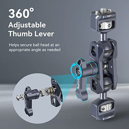SMALLRIG Camera Magic Arm, Flexible Articulating Arm with 1/4” Screws, Field Monitor Mount with Dual Ballhead, Aluminum - style: Standard